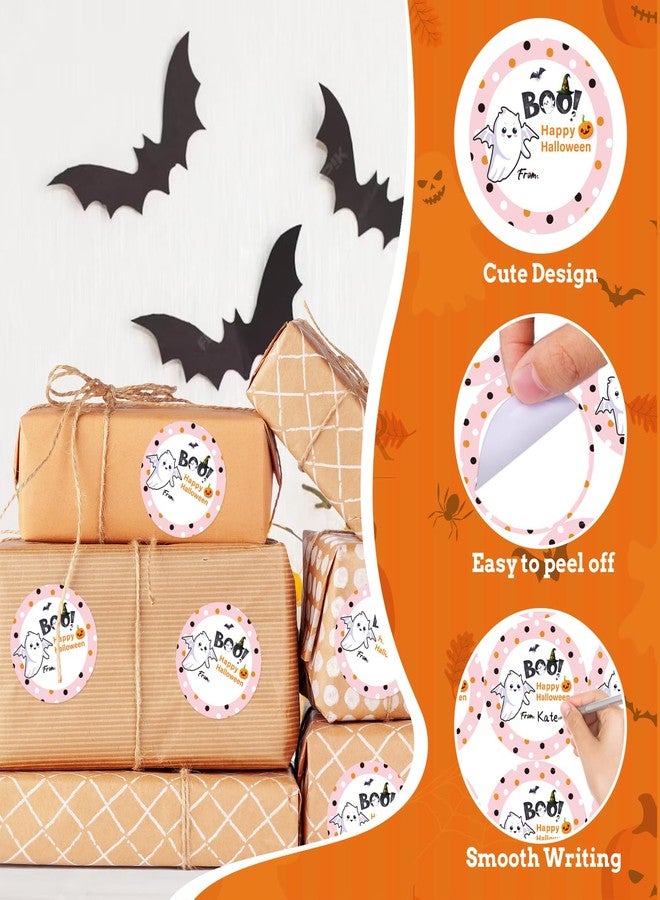JUESMOS 60PCS Halloween Tags Gift Label Stickers from Name 2" Round Seal Label Sticker Halloween Gifts Tag Sticker for Envelope Seals Self Adhesive Spooky Ghost Pumpkin Sticker for Treat Goodie Bags - Image 3